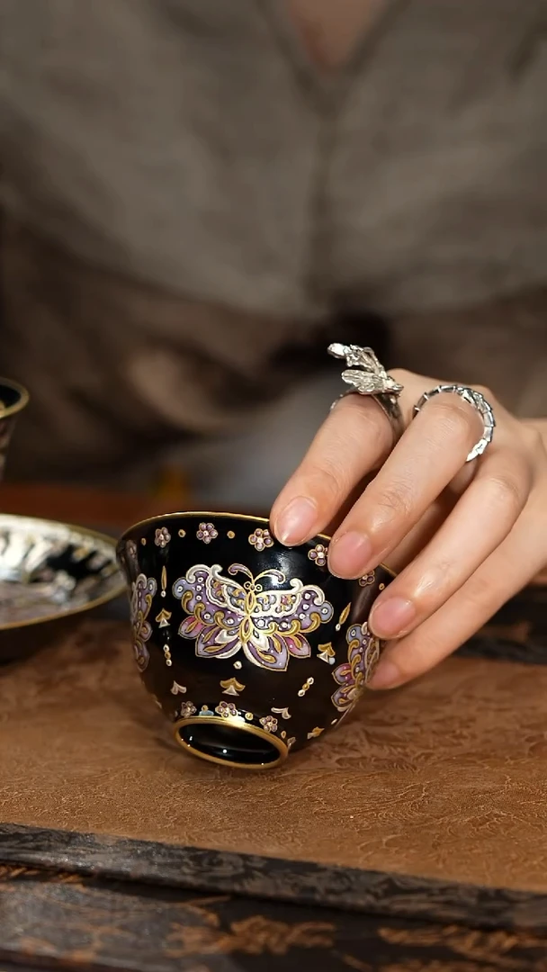 见珊灵玺贡坊乌金蝴蝶杯