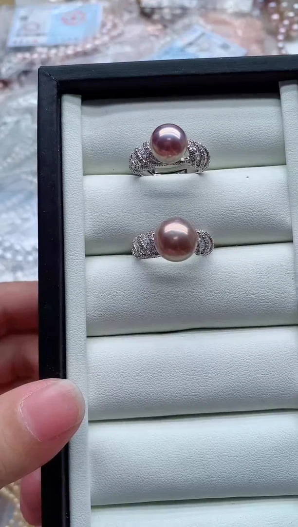 合金戒指淡水珍珠多样性发其一，非无暇