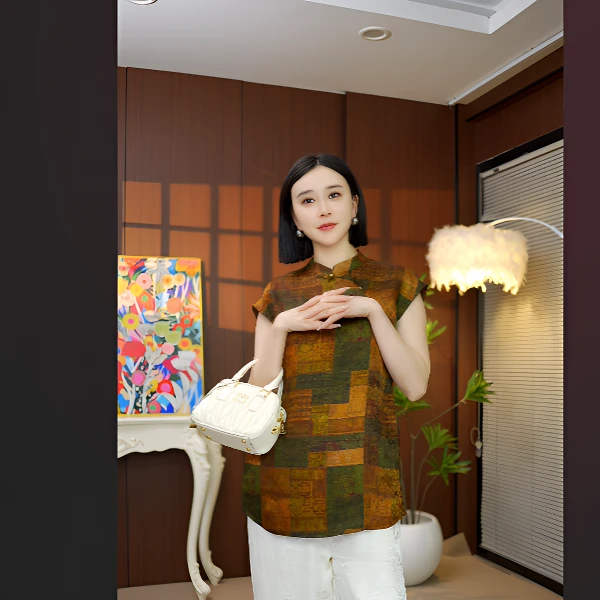 （斑格逸韵）新中式女装新款时尚马甲爆款