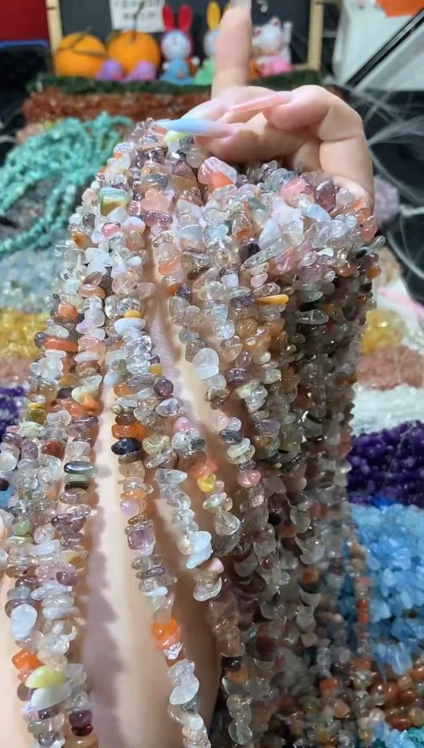 水晶珠宝半成品未镶嵌彩发晶