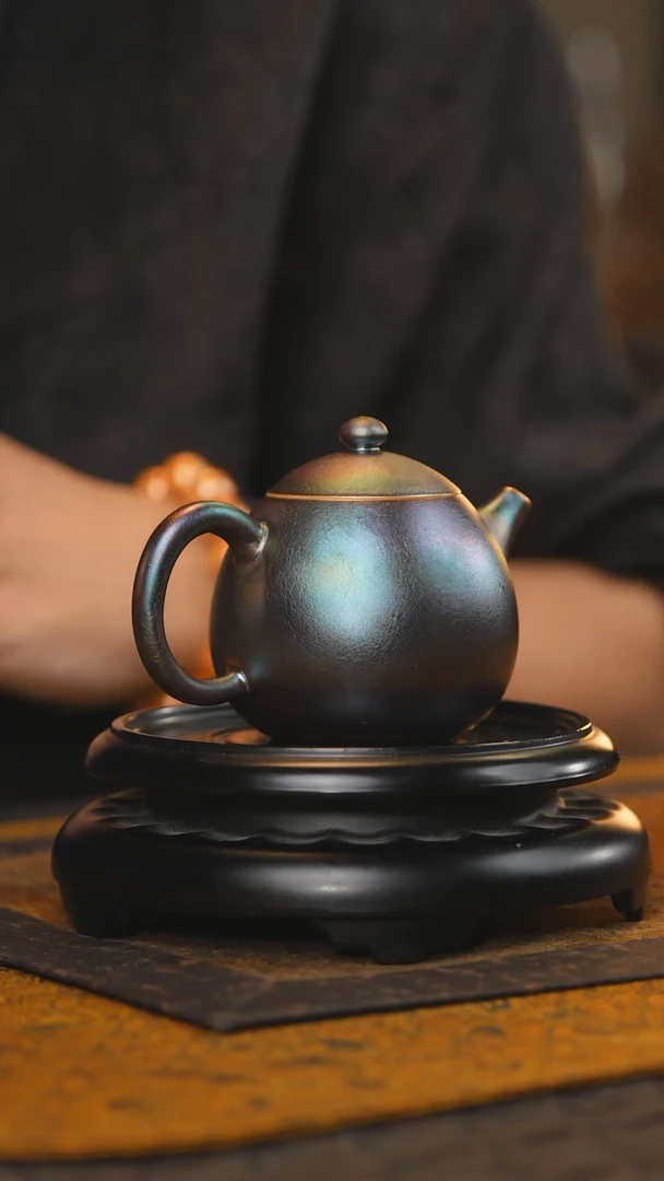 70柴房陶瓷柴烧文旦壶