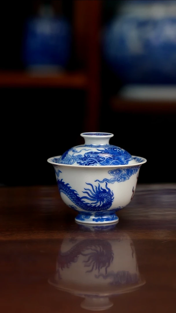 自成堂柴窑青花釉里红