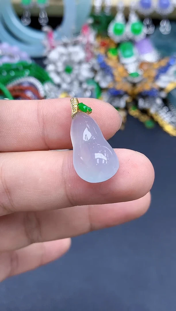 颈饰18K金镶嵌翡翠428-春日珠宝