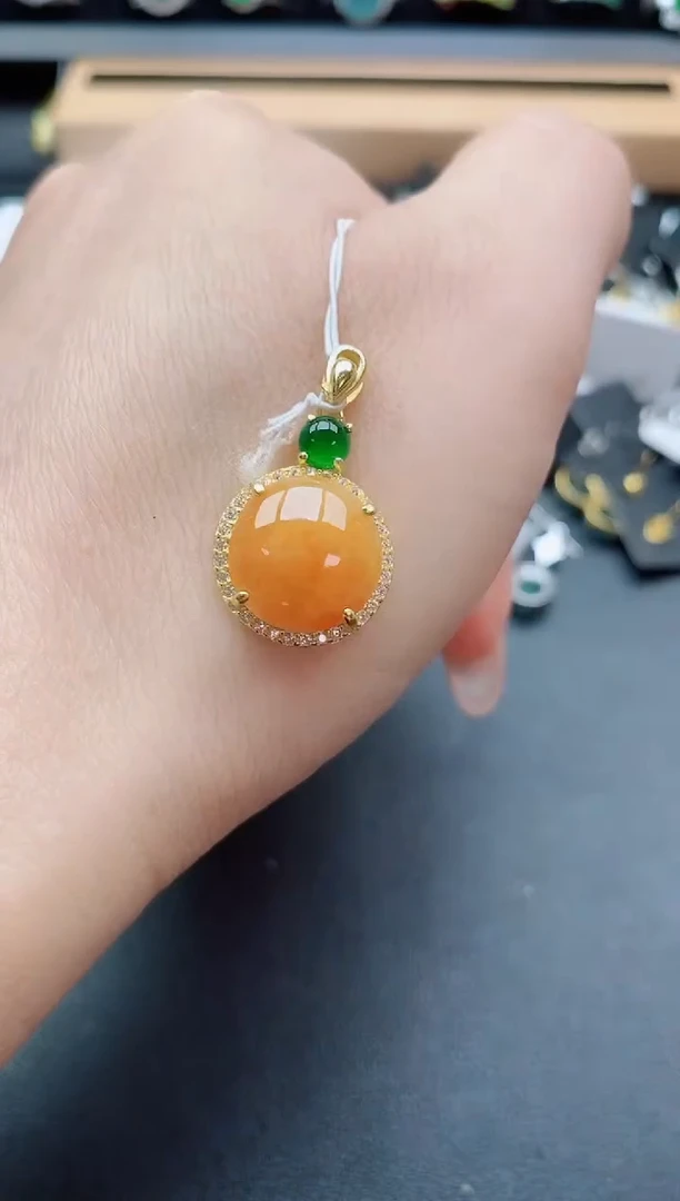 吊坠(赠链)银S925镶嵌翡翠1