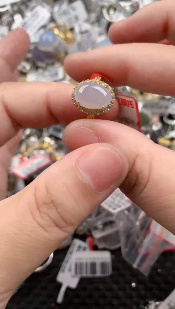 银S925镶嵌戒指翡翠444       5