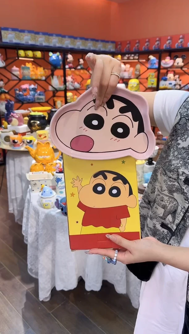 瓷片@@蜡笔小新异形陶瓷水果盘