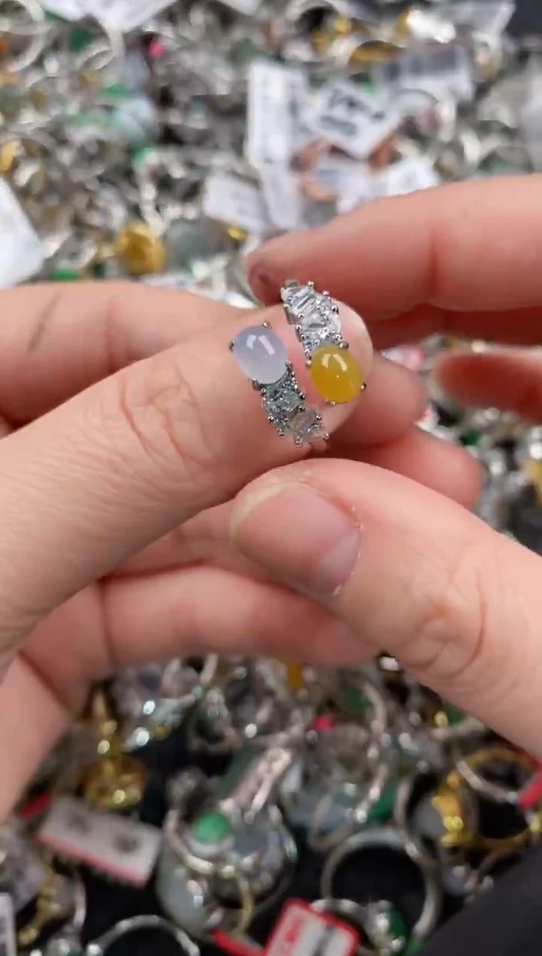 银S925镶嵌戒指翡翠4444              1