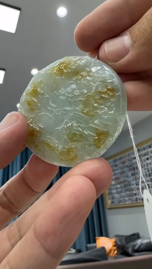 颈饰未镶嵌翡翠天然翡翠A货孤品一件