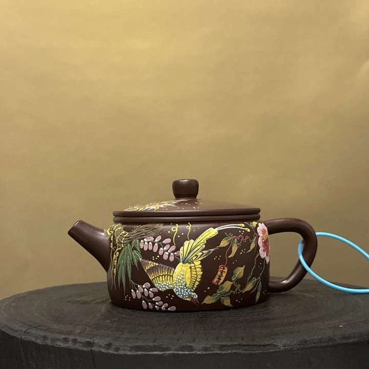 【古月壶来】HM1827紫朱泥“平安喜乐”汉瓦200cc