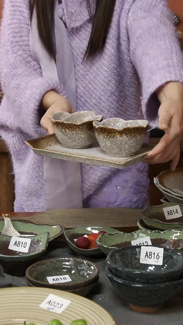 陶瓷A313 两只陶瓷粗陶花边小碗两只可能微瑕11*6.5