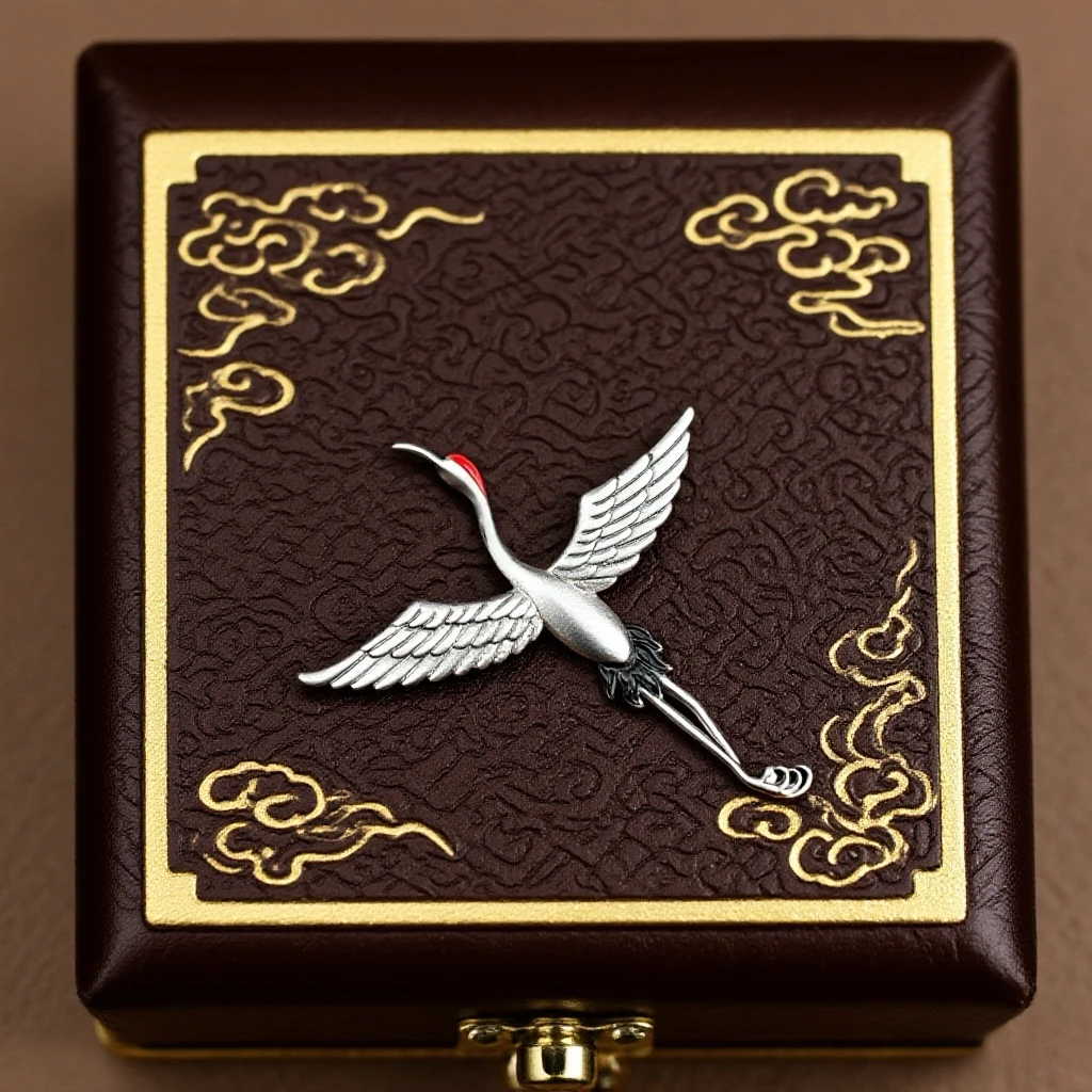 泰光银楼 925银胸针 阿海设计仙鹤胸针原创松鹤延年复古手工