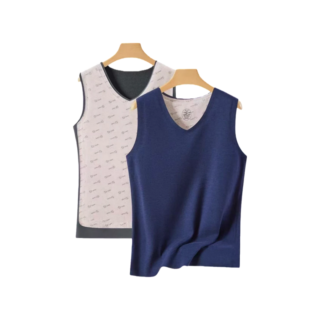 GFL 6611冬季新款高端无痕保暖内穿加绒加厚羊毛贴片背心马甲