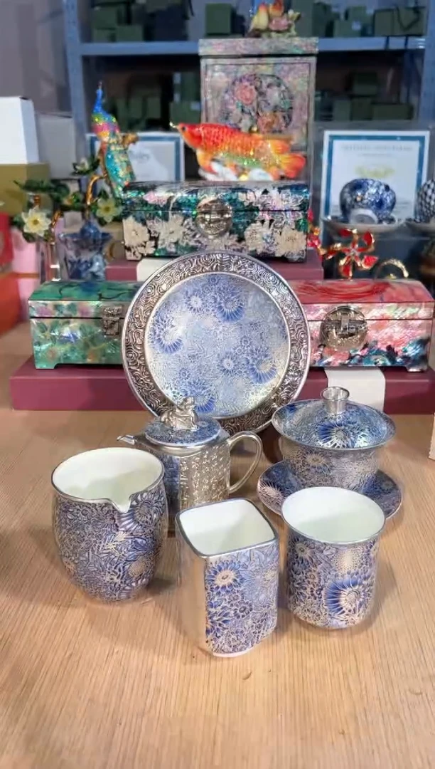 【闪购商品】杯404鎏银向日葵六件套