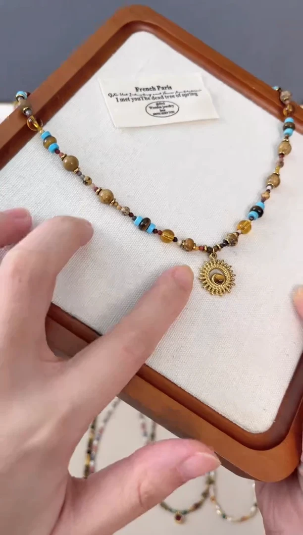 木变石（虎睛石）钛钢项链1号