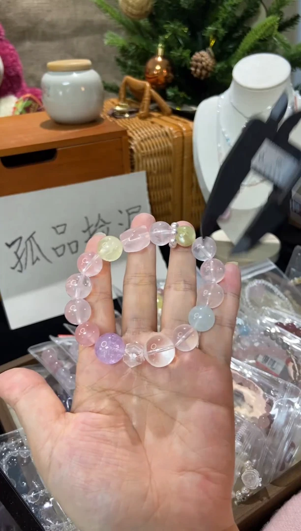 水晶手串未镶嵌孤品捡漏均匀瑕疵介意勿拍