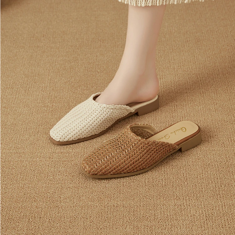 【七弦高定】新款编织穆勒半拖鞋