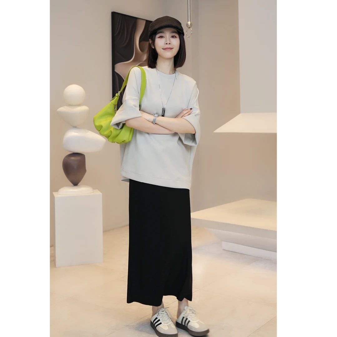 清货价【薇薇绮】春季新款百搭中长款宽松时尚小个子过膝半身裙D144