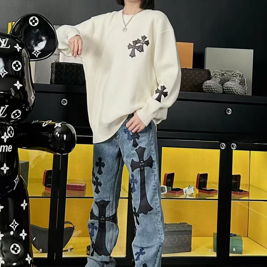 【媛媛】克罗十字架休闲时尚韩版毛衣-KLX-CHMY66721