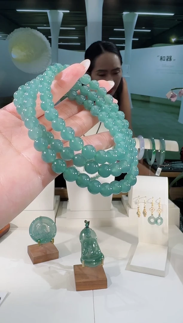 翡翠未镶嵌项链长串多样性发一