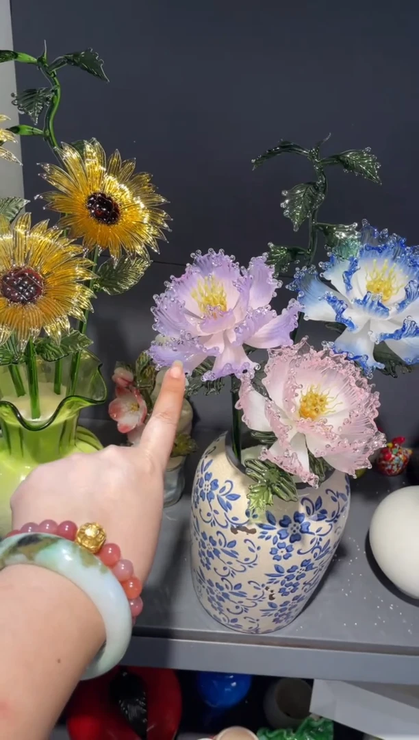 琉璃七**蓉粉紫色牡丹单支