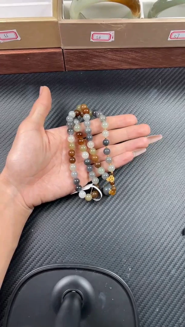 未镶嵌手串和田玉若羌微色差妈妈链卡8J