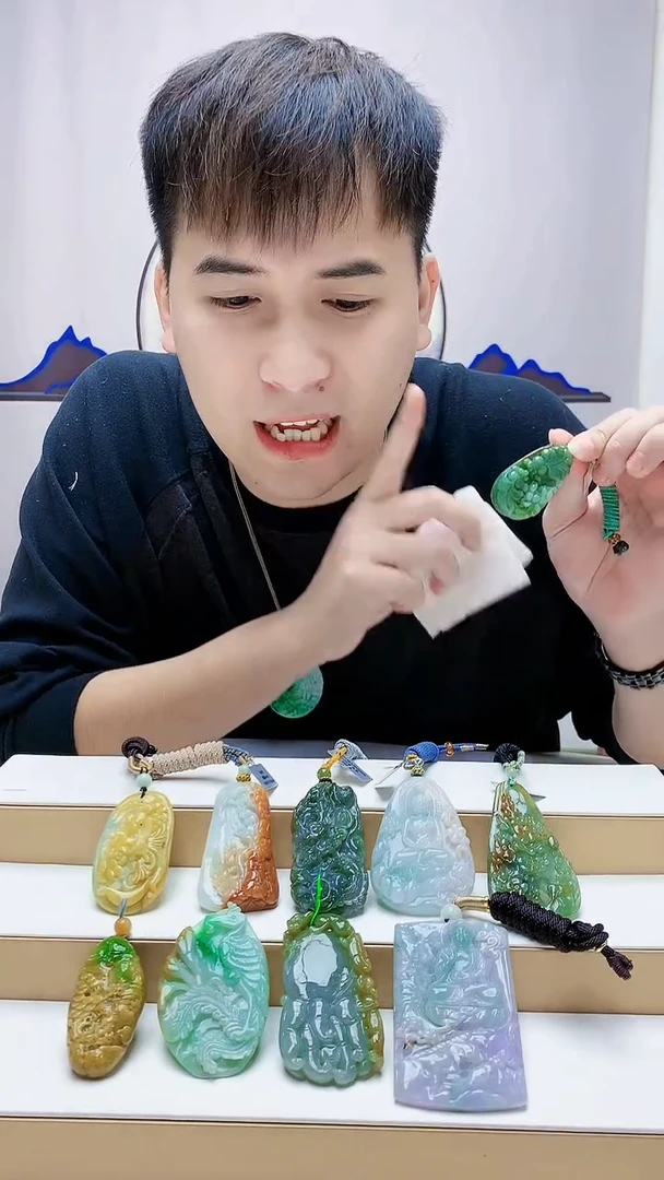 未镶嵌定制翡翠海****ʸ4868MM-毛货挂件