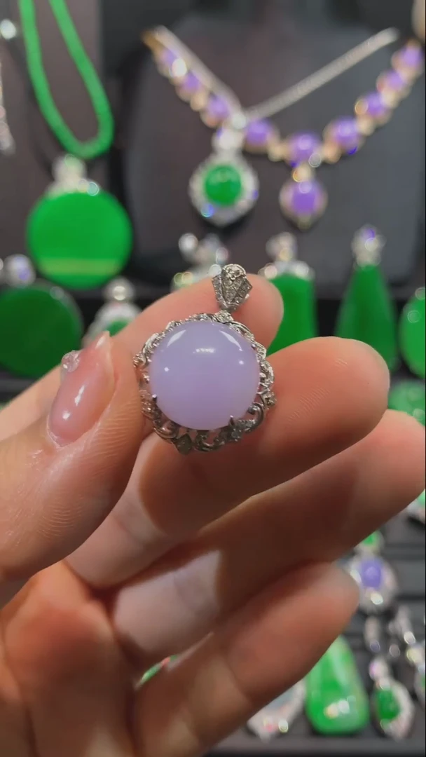 翡翠18K金镶嵌吊坠(不含链)吊坠