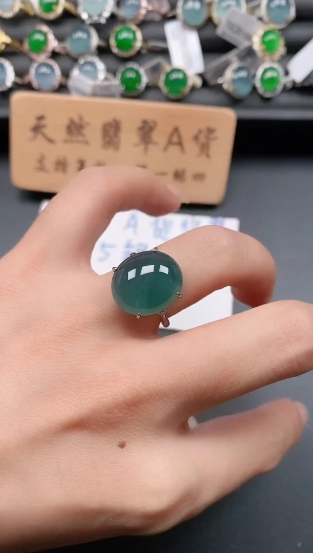 银S925镶嵌戒指翡翠111