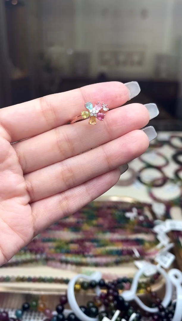 【闪购商品】碧玺/银S925镶嵌碧玺戒指多样性发货