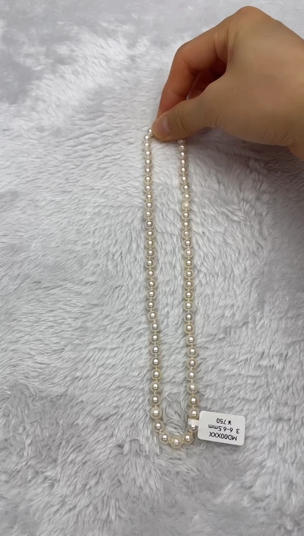 项链银S925镶嵌海水珍珠AK羽皇金6-6.5mm