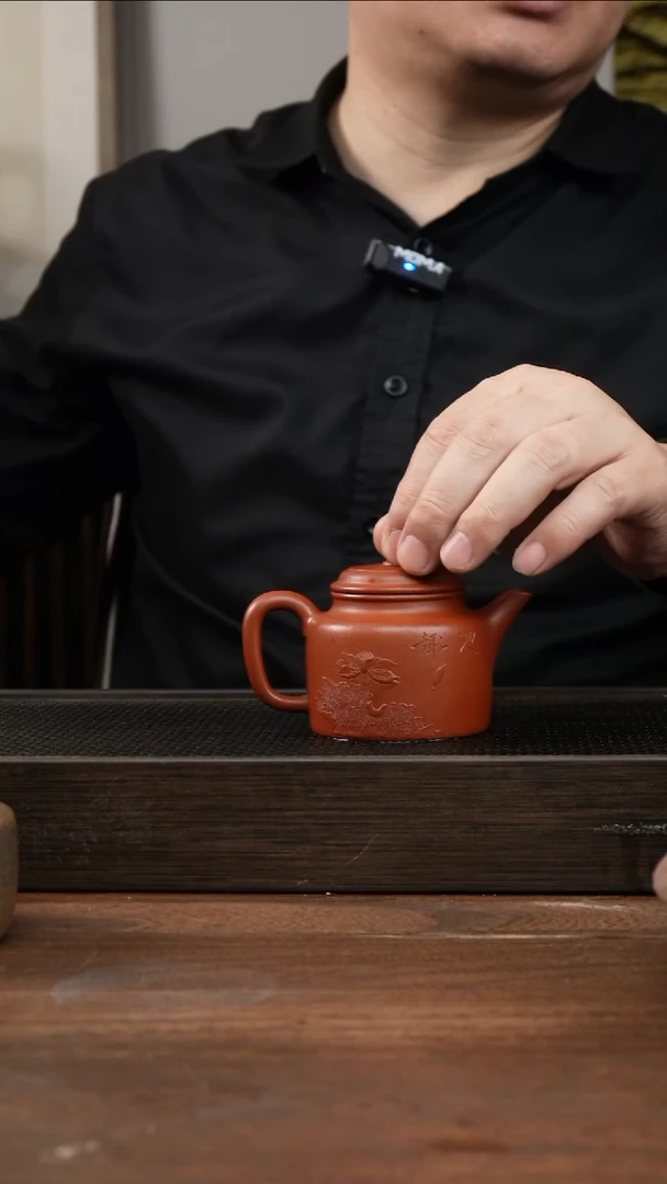 茶杯紫砂全手朱泥高德钟     泥绘   150CC