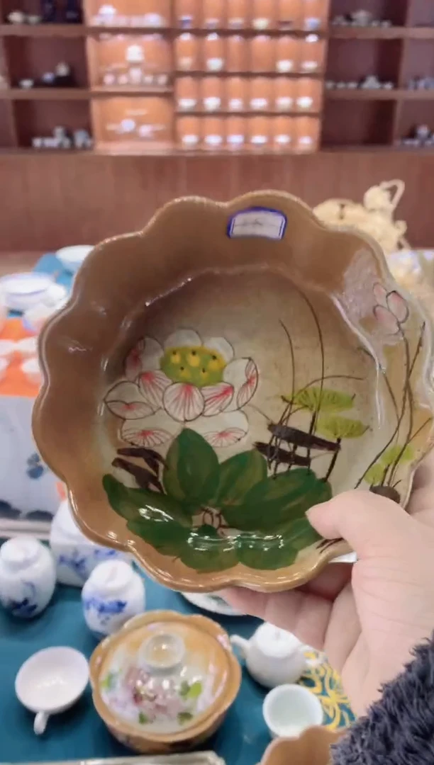 【闪购商品】T8手工手绘荷花盘