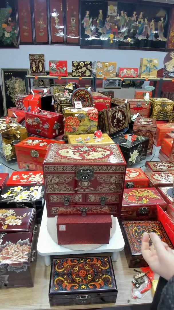 【闪购商品】28酒红四层铜丝贝壳镶嵌龙凤呈祥升级款