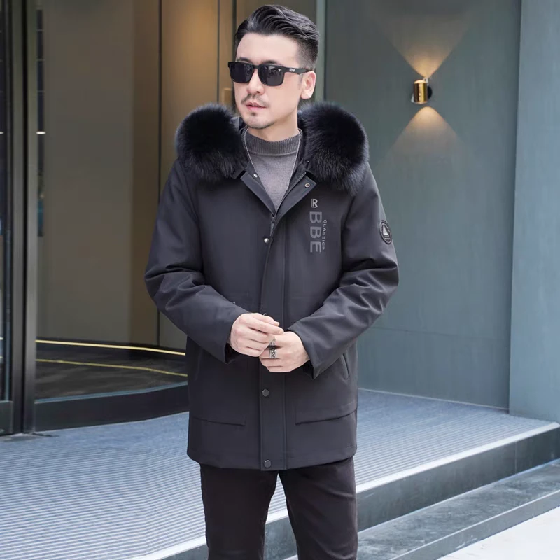 派克服冬季舒适保暖中长款兔毛可拆卸22013