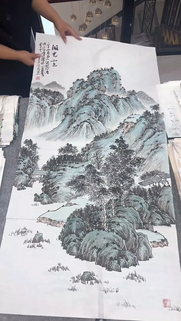 国画丹青专属福利-大中堂湖光山色带证书