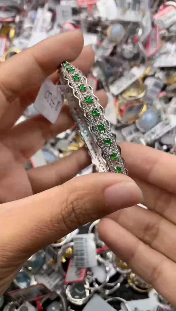 银S925镶嵌戒指翡翠14-14    8