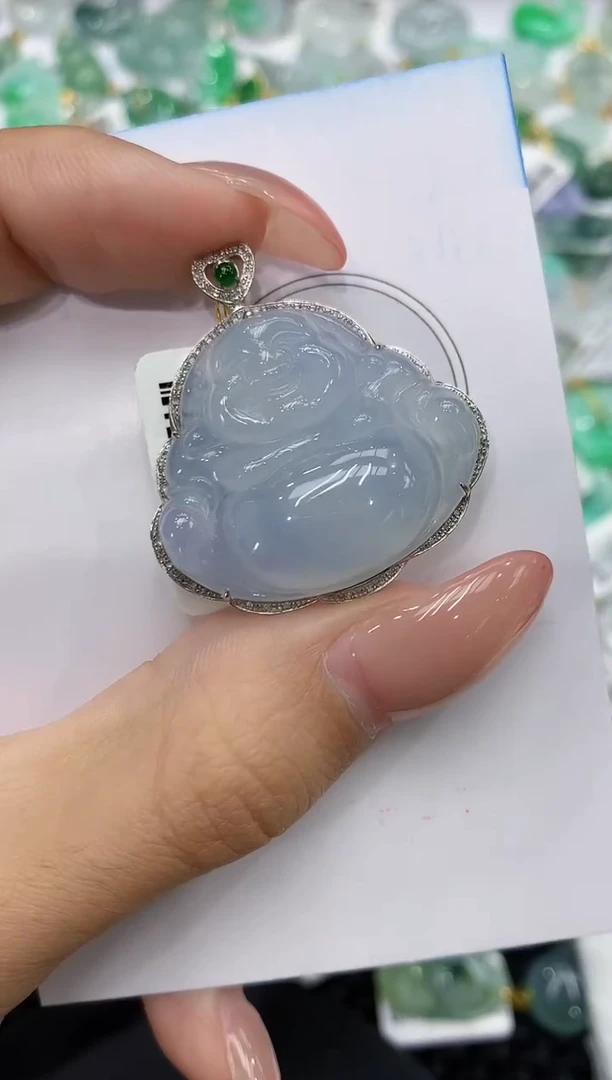 颈饰18K金镶嵌翡翠11111111