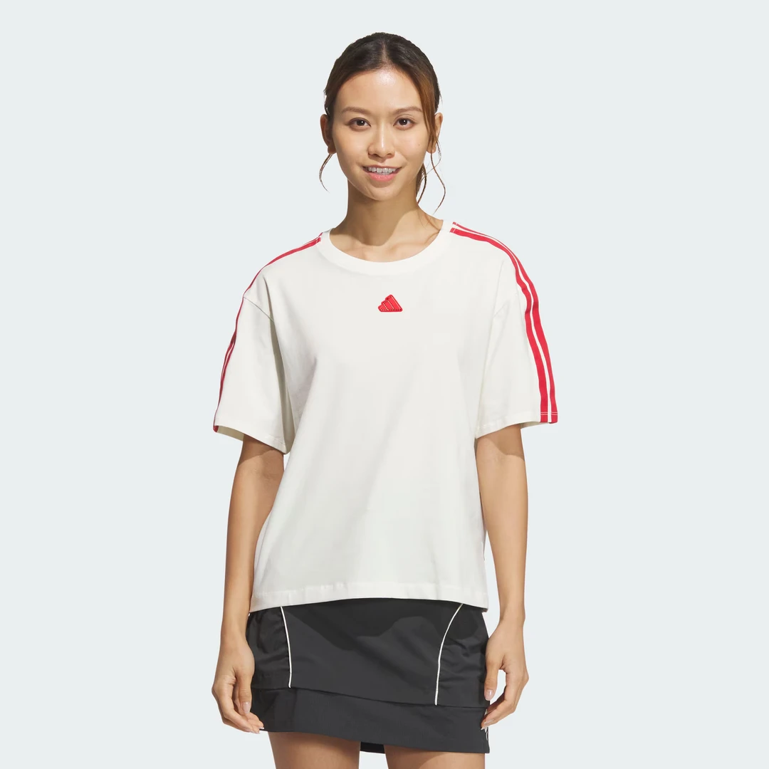 adidas/阿迪达斯女子蛇年新年款宽松运动休闲短袖T恤 JW6664