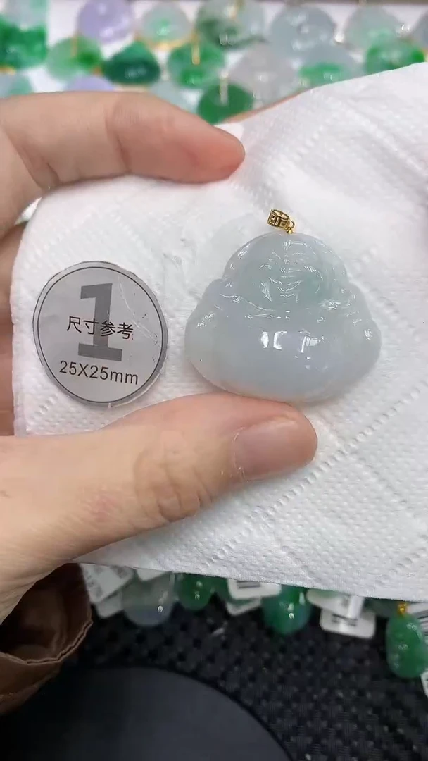 颈饰18K金镶嵌翡翠a货百元以下同包裹多件发出的只收取一单运费