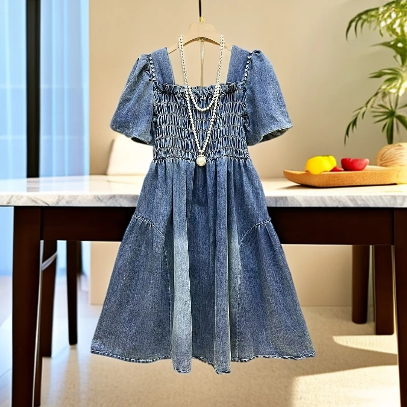胖妹妹大码女装2025春季新款方领重工时尚连衣裙遮肉显瘦女裙子潮