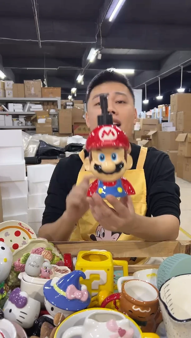 瓷片马里奥按压瓶