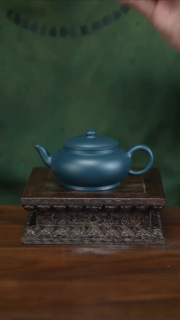 茶壶紫砂允卿宫灯 墨绿泥