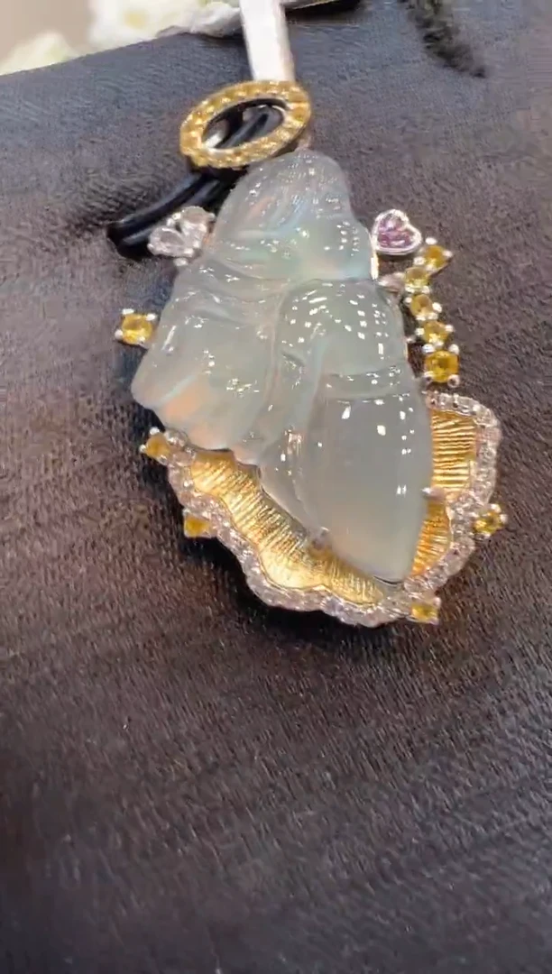 翡翠银S925镶嵌吊坠(不含链)多样性团购发一件