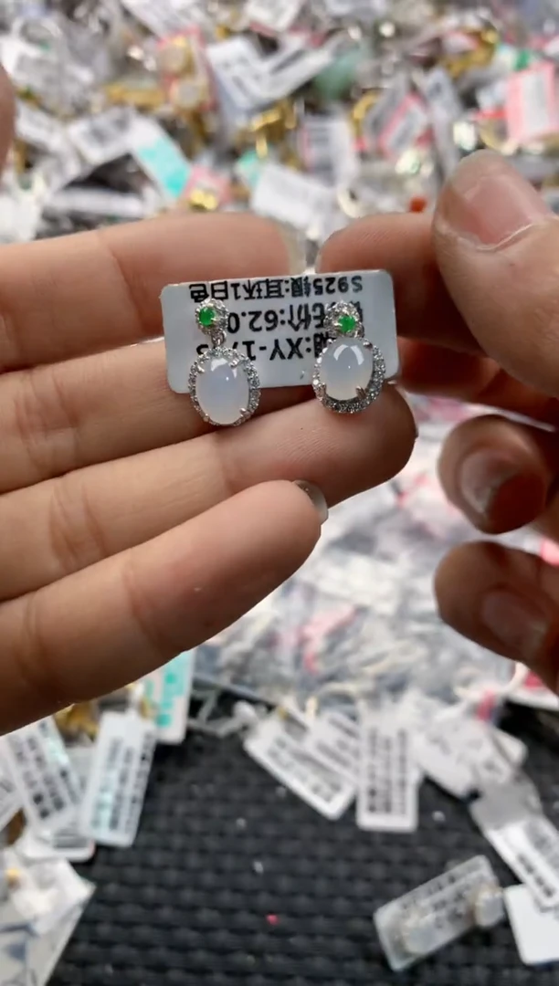 银S925镶嵌戒指翡翠151515-----4
