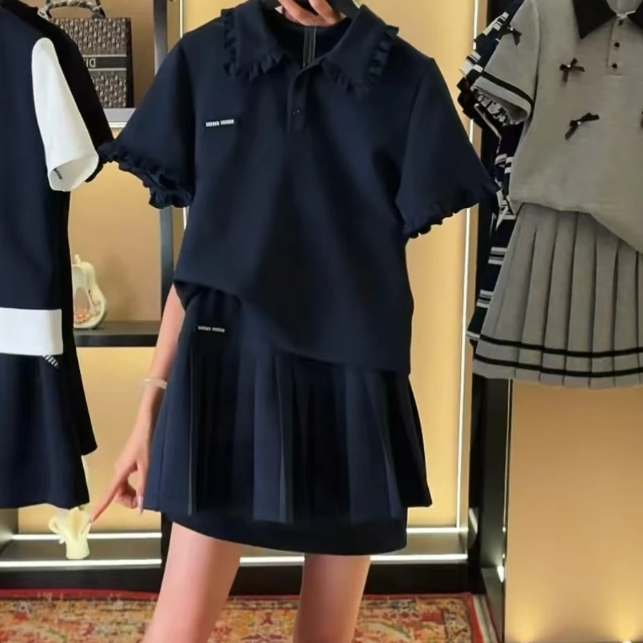 夏季T恤宽松减龄短裙休闲时尚运动设计师款丨<减龄系列>套装