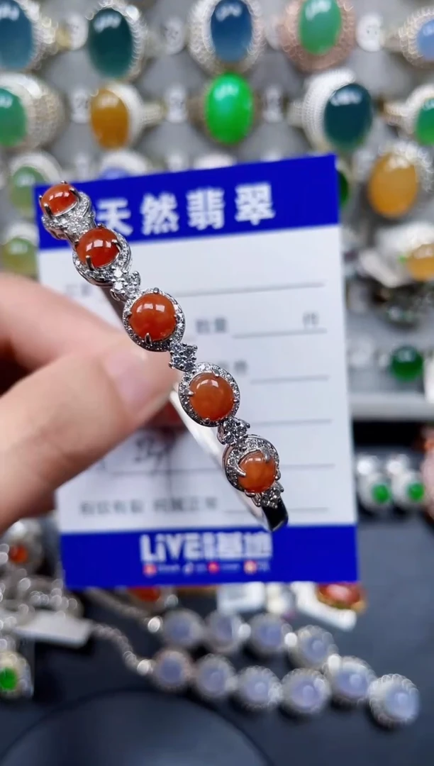 银S925镶嵌手镯翡翠239