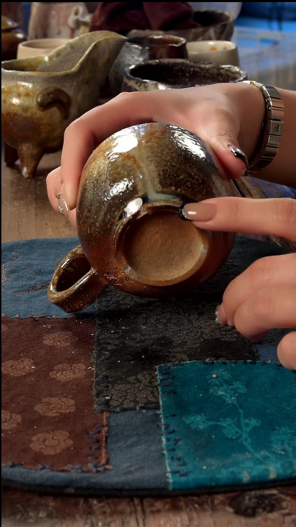 瓷片山乙柴烧高端茶具