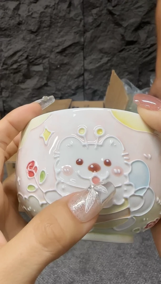蜂蜜小狗米饭碗立体釉