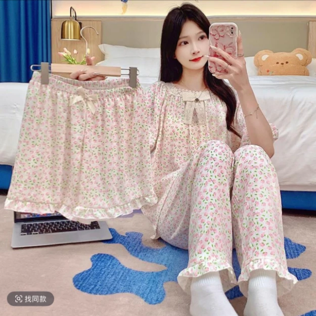 2025年春秋夏季新款厂家可外穿睡衣家居服女款甜美可爱网红同款