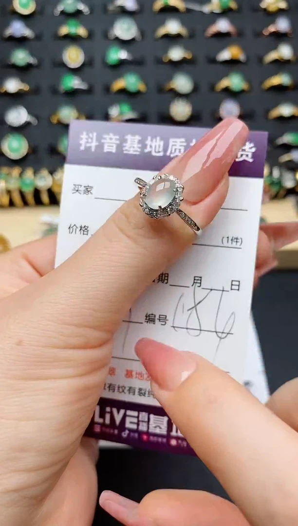 翡翠戒指银S925镶嵌............
